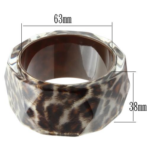 MAVL035 -  Resin Bangle with Synthetic Synthetic Stone in Animal pattern