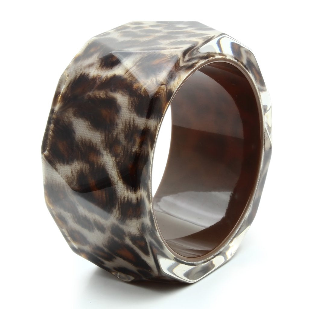 MAVL035 -  Resin Bangle with Synthetic Synthetic Stone in Animal pattern