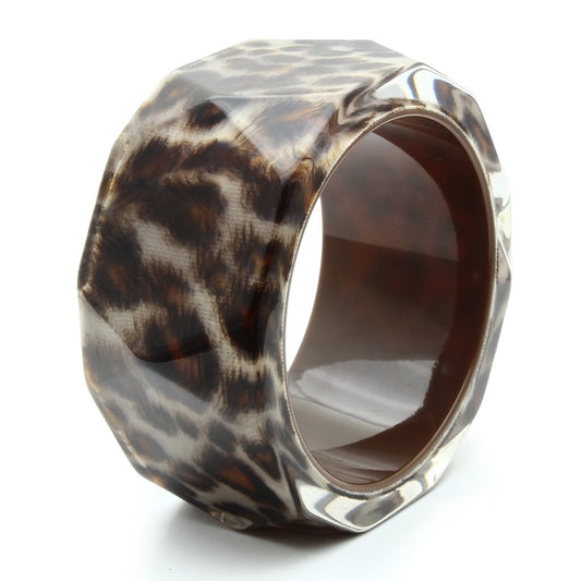 MAVL035 -  Resin Bangle with Synthetic Synthetic Stone in Animal pattern