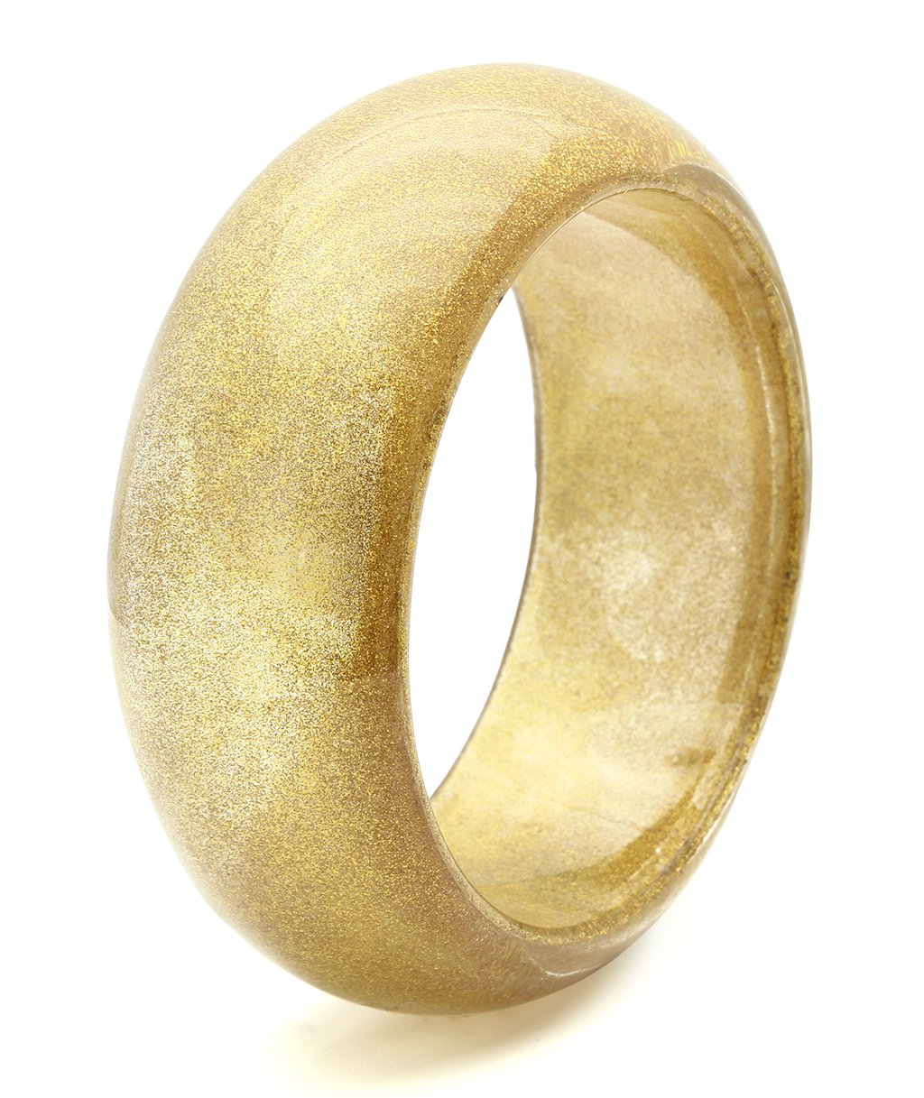 MAVL037 -  Resin Bangle with Synthetic Synthetic Stone in Brown