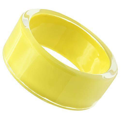 MAVL042 -  Resin Bangle with Synthetic Synthetic Stone in Citrine Yellow