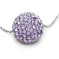 MAVL056 - Rhodium Brass Chain Pendant with Top Grade Crystal  in Light Amethyst