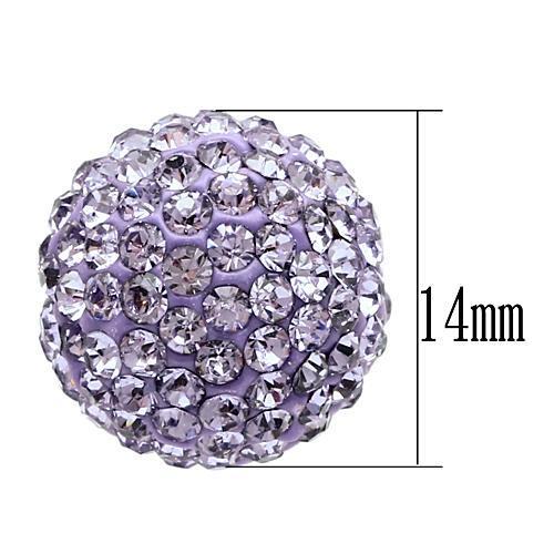 MAVL056 - Rhodium Brass Chain Pendant with Top Grade Crystal  in Light Amethyst