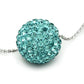 MAVL059 - Rhodium Brass Chain Pendant with Top Grade Crystal  in Sea Blue