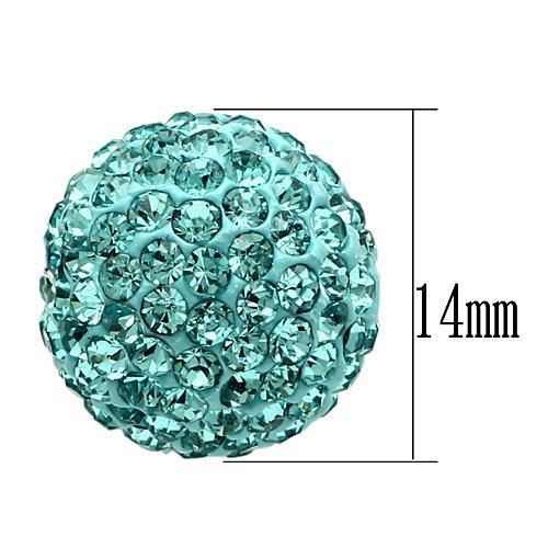MAVL059 - Rhodium Brass Chain Pendant with Top Grade Crystal  in Sea Blue