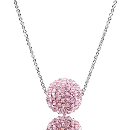 MAVL060 - Rhodium Brass Chain Pendant with Top Grade Crystal  in Emerald