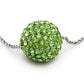 MAVL060 - Rhodium Brass Chain Pendant with Top Grade Crystal  in Emerald