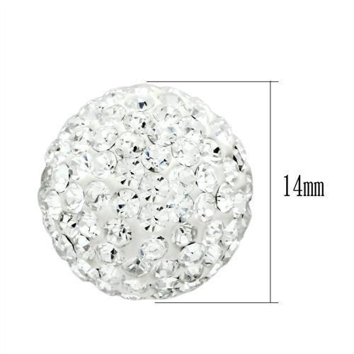 MAVL061 - Rhodium Brass Chain Pendant with Top Grade Crystal  in Clear