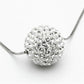 MAVL061 - Rhodium Brass Chain Pendant with Top Grade Crystal  in Clear