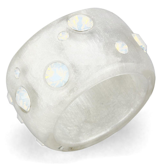 MAVL078 -  Resin Ring with Top Grade Crystal  in Aurora Borealis (Rainbow Effect)