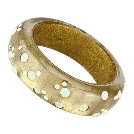 MAVL091 -  Resin Bangle with Top Grade Crystal  in Aurora Borealis (Rainbow Effect)