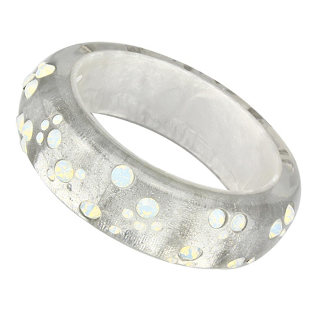 MAVL092 -  Resin Bangle with Top Grade Crystal  in Aurora Borealis (Rainbow Effect)