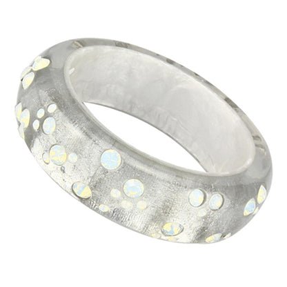 MAVL092 -  Resin Bangle with Top Grade Crystal  in Aurora Borealis (Rainbow Effect)